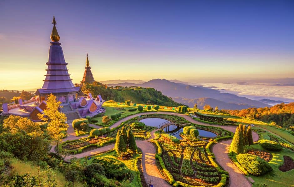 view of pagoda in thailand