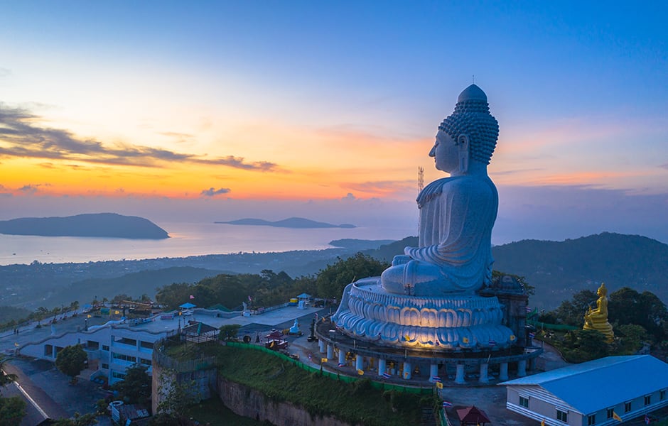 phuket big buddha in sunrise