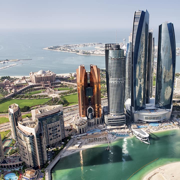 vista aerea dello skyline di Abu Dhabi