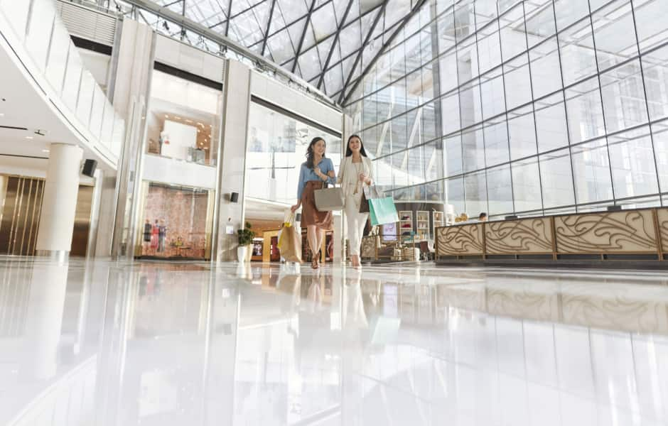 two women shopping in a mall in abu dhabi 