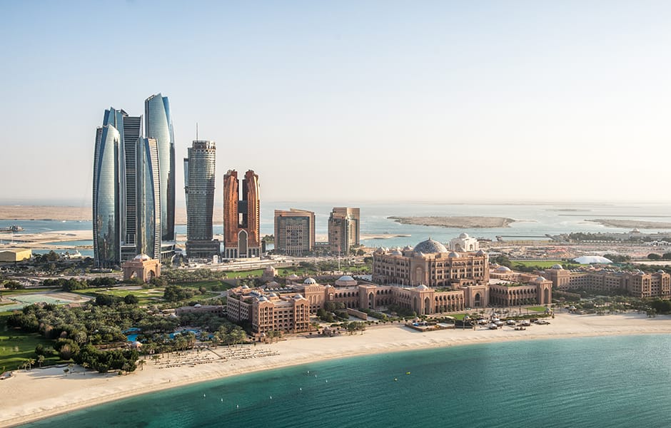 abu dhabi skyscrapers and coastline