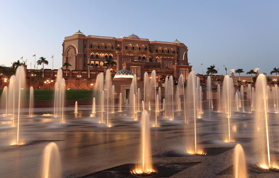 emirates palace at night abu dhabi