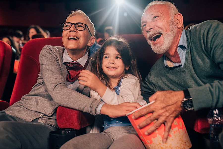 family enjoying a film at cameo picturehouse edinburgh