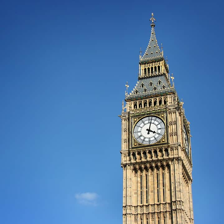 sunny day over big ben london