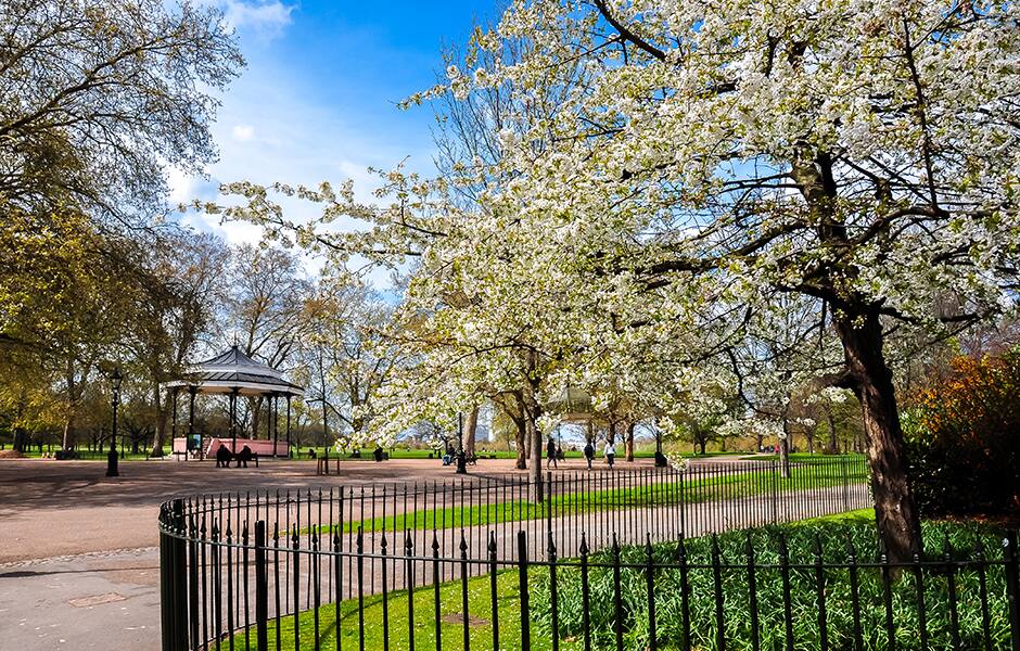 spring in hyde park london uk