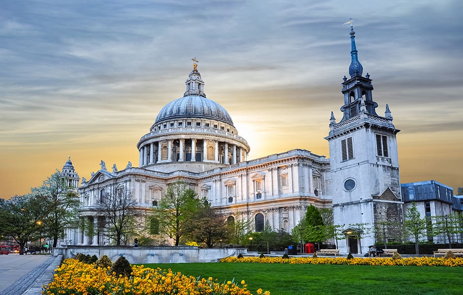 st pauls cathedral sunset london