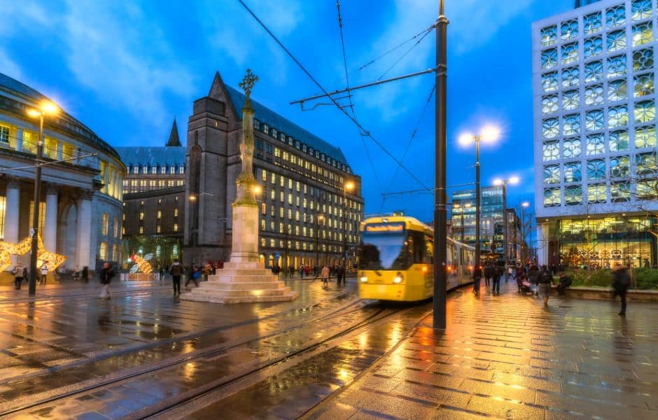 view of tram in manchester