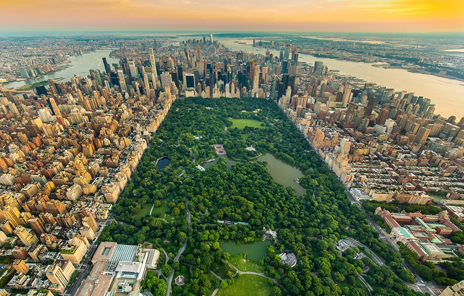 aerial view of central park manhattan new york city usa 