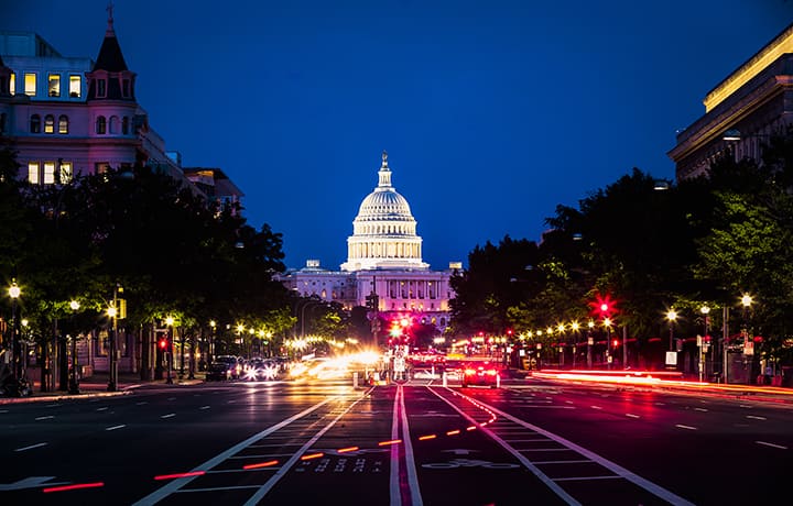 washington monument evening