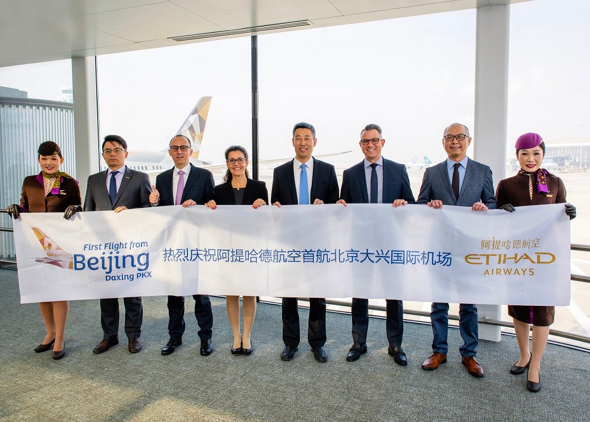 Etihad Airways successfully completes its inaugural flight to Beijing Daxing International Airport